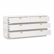 Pemberly Row Handmade Modern Transitional Cream 6 Drawer Dresser