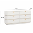 Pemberly Row Handmade Modern Transitional Cream 6 Drawer Dresser