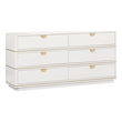 Pemberly Row Handmade Modern Transitional Cream 6 Drawer Dresser