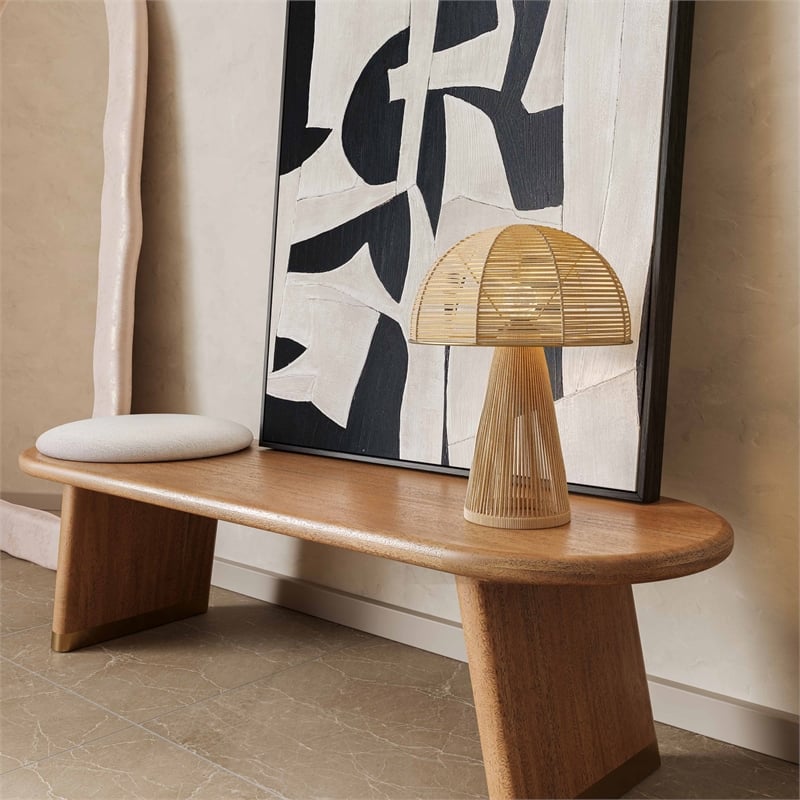 Pemberly Row Handmade Modern Transitional Natural Jute Table Lamp