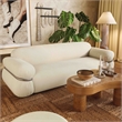 Pemberly Row Traditional Upholstered Cream Finish Boucle Sofa