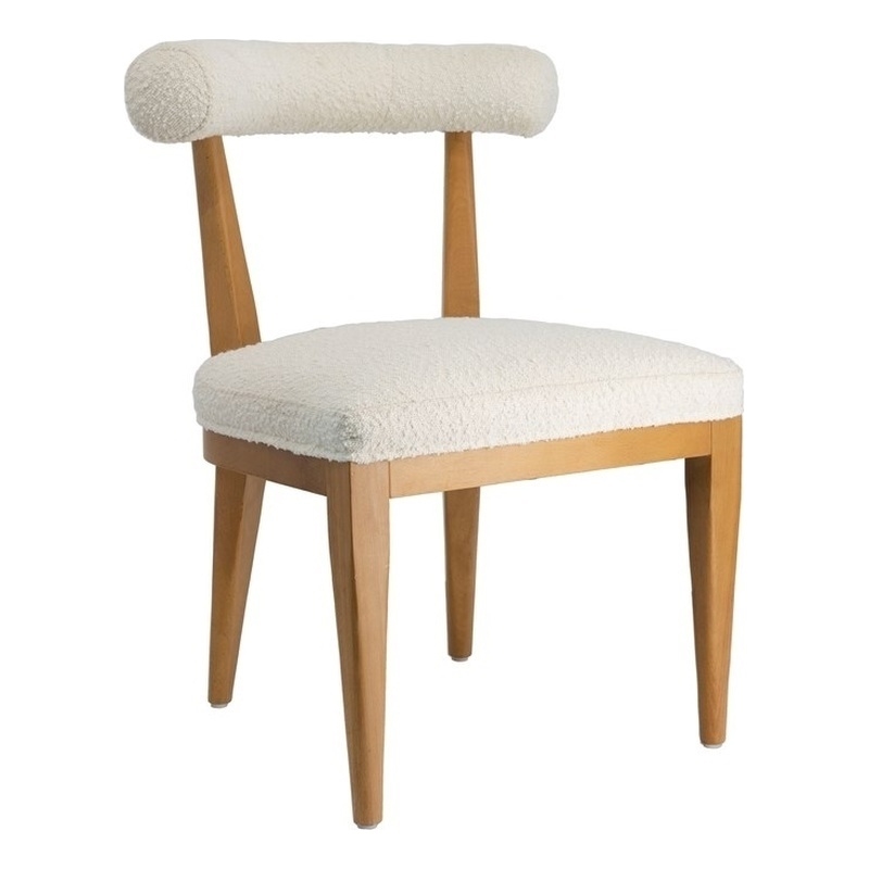 Pemberly Row Transitional Cream Boucle Upholstered Dining Chair