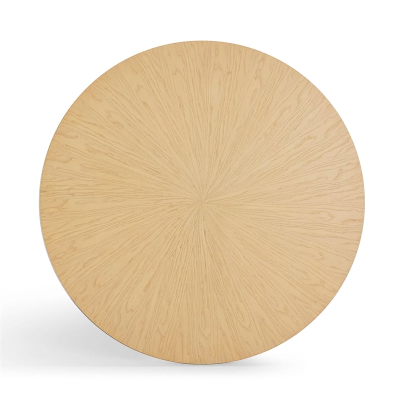 Pemberly Row Contemporary Natural Round Dining Table - 56