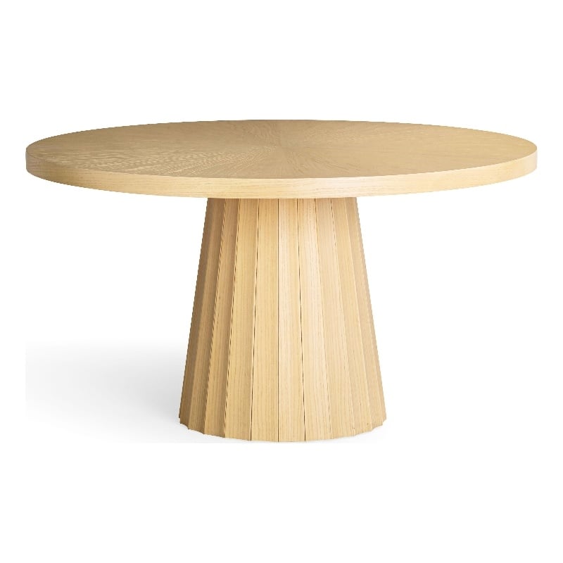 Pemberly Row Contemporary Natural Round Dining Table - 56
