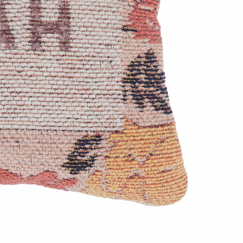 Pemberly Row Handmade Transitional Jacquard Cotton Woven Pillow