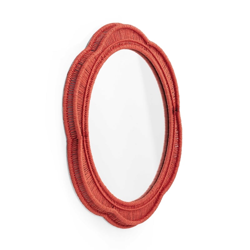 Pemberly Row Contemporary Red Wall Mirror - 26.6