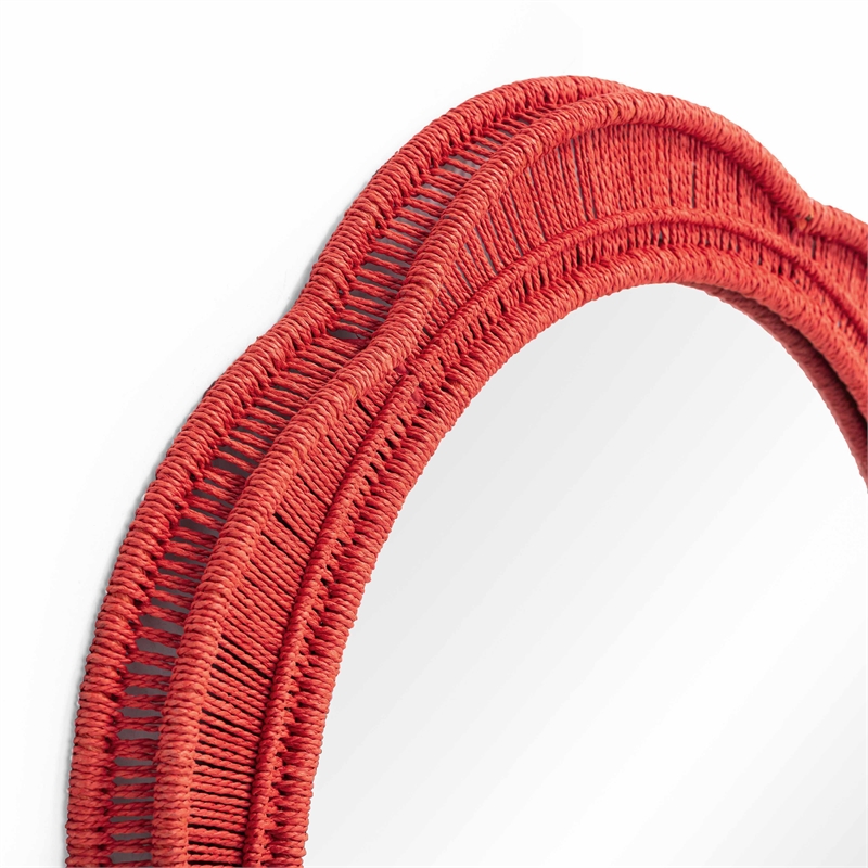 Pemberly Row Contemporary Red Wall Mirror - 26.6