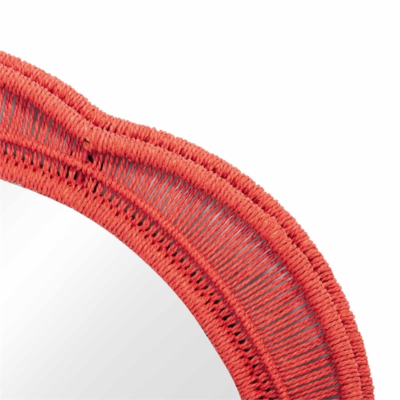 Pemberly Row Contemporary Red Wall Mirror - 26.6