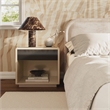 Pemberly Row Contemporary Taupe Mirrored Nightstand - 50