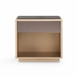 Pemberly Row Contemporary Taupe Mirrored Nightstand - 50