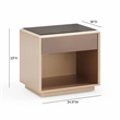 Pemberly Row Contemporary Taupe Mirrored Nightstand - 50
