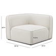 Pemberly Row Contemporary Sand Upcycled Linen Corner Chair - 39