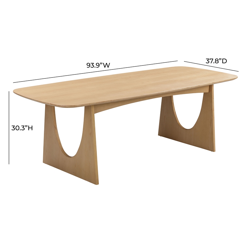 Pemberly Row Handmade Modern Transitional Natural Ash Dining Table