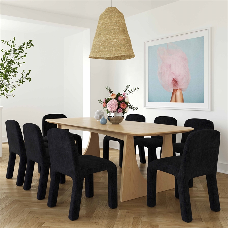 Pemberly Row Handmade Modern Transitional Natural Ash Dining Table