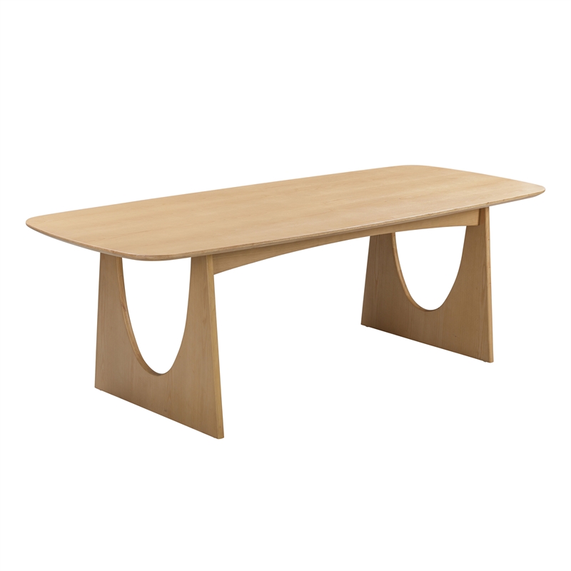 Pemberly Row Handmade Modern Transitional Natural Ash Dining Table