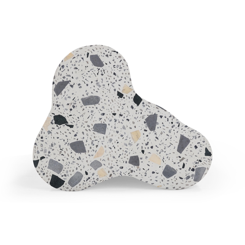 Pemberly Row Slab Black & White Riverbed Terrazzo Side Table