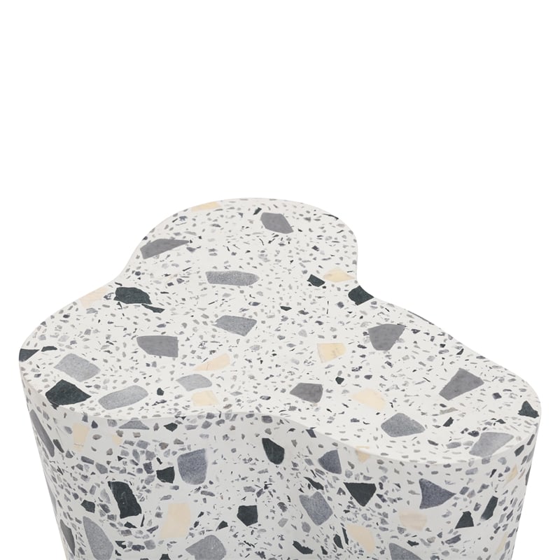 Pemberly Row Slab Black & White Riverbed Terrazzo Side Table