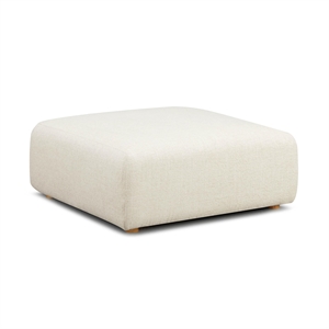 Pemberly Row Contemporary Cream Heavy Textured Fabric Ottoman