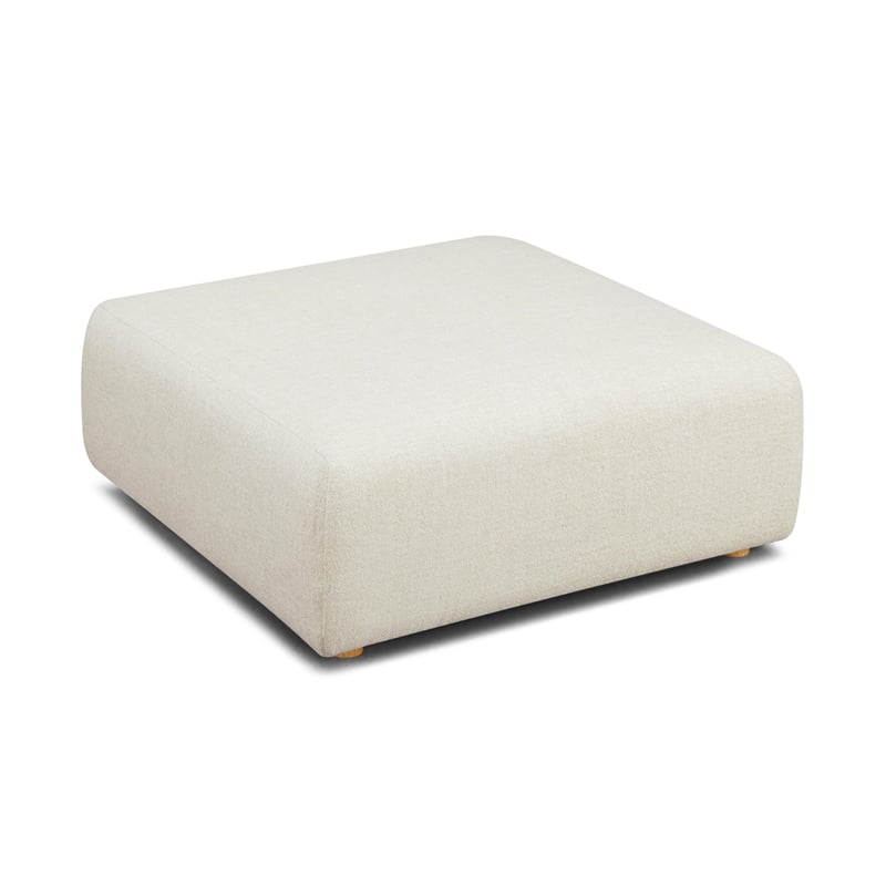 Pemberly Row Contemporary Cream Heavy Textured Fabric Ottoman