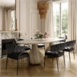 Pemberly Row Contemporary Black Vegan Leather 2-Tone Dining Chair