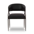 Pemberly Row Contemporary Black Vegan Leather 2-Tone Dining Chair