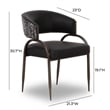 Pemberly Row Contemporary Black Vegan Leather 2-Tone Dining Chair