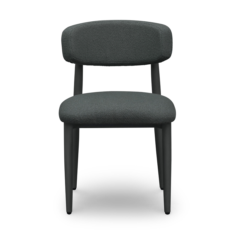 Pemberly Row Contemporary Black Textured Outdoor Dining Side Chair