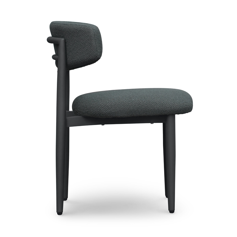 Pemberly Row Contemporary Black Textured Outdoor Dining Side Chair
