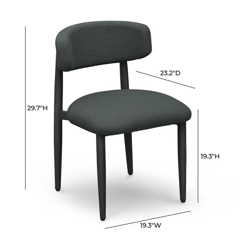 Pemberly Row Contemporary Black Textured Outdoor Dining Side Chair