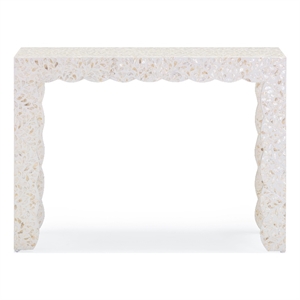 Pemberly Row Contemporary Natural Capiz Shell Console - 42.9&quotW x 15.7&quotD x 30.6&quotH