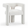 Pemberly Row Handmade Contemporary Bone White Upcycled Fabric Chair