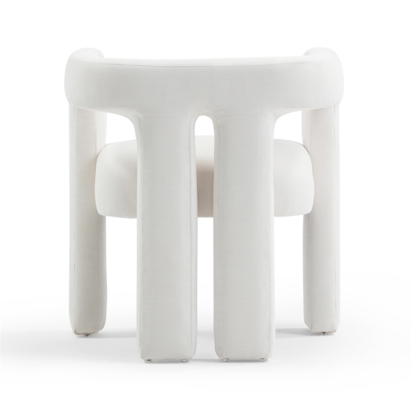Pemberly Row Handmade Contemporary Bone White Upcycled Fabric Chair