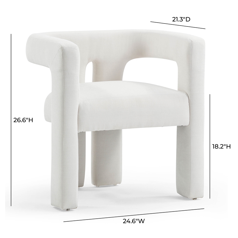 Pemberly Row Handmade Contemporary Bone White Upcycled Fabric Chair