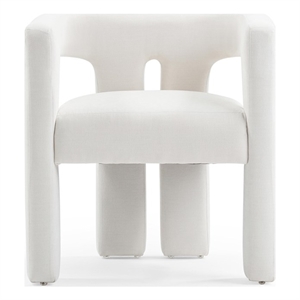 Pemberly Row Handmade Contemporary Bone White Upcycled Fabric Chair