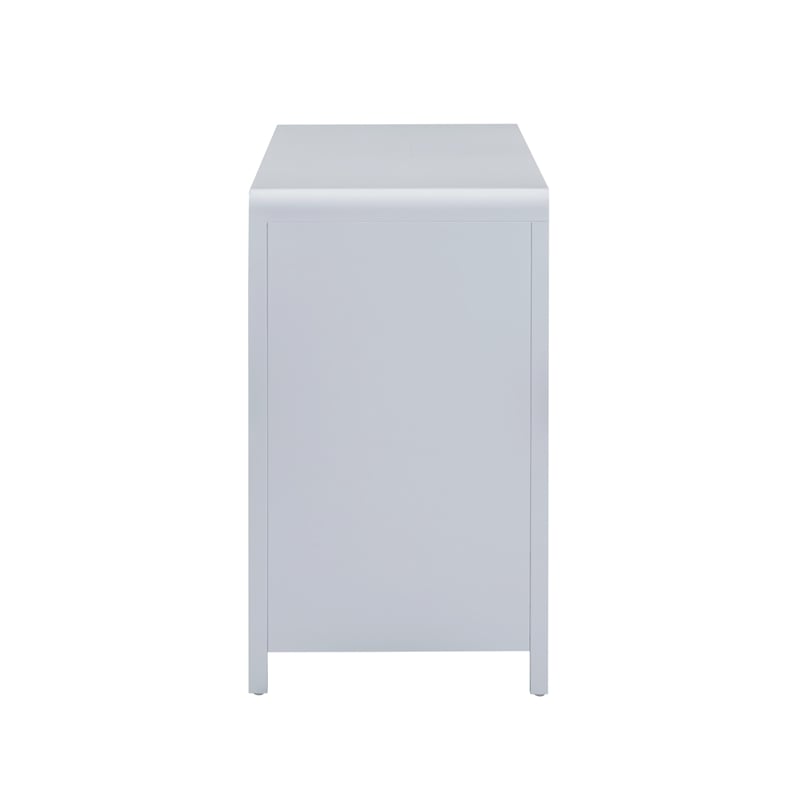 Pemberly Row Contemporary Pastel Blue Rattan 6 Drawer Wooden Dresser