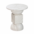 Pemberly Row Traditional Chip Marble Print Indoor / Outdoor Side Table