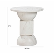 Pemberly Row Traditional Chip Marble Print Indoor / Outdoor Side Table
