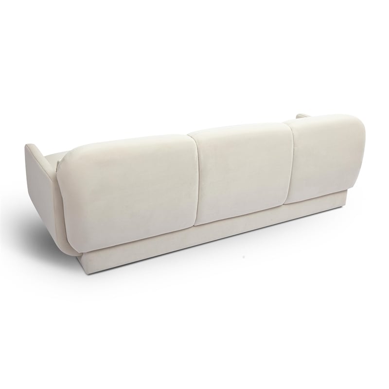 Pemberly Row Handmade Modern / Contemporary Cream Velvet Sofa