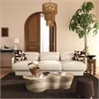 Pemberly Row Handmade Modern / Contemporary Cream Velvet Sofa