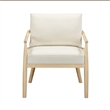 Pemberly Row Contemporary Cream Chenille Velvet Accent Chair