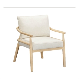Pemberly Row Contemporary Cream Chenille Velvet Accent Chair
