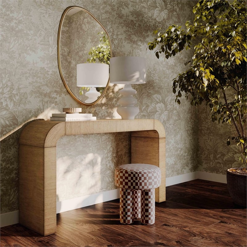 Pemberly Row Contemporary Hump Natural Console Table - 54