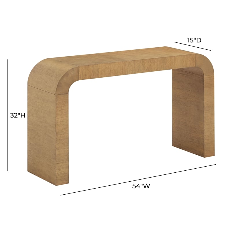 Pemberly Row Contemporary Hump Natural Console Table - 54
