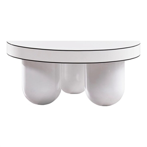 Pemberly Row Handmade Transitional White Glossy Coffee Table