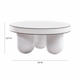 Pemberly Row Handmade Transitional White Glossy Coffee Table