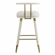 Pemberly Row Transitional White Finish Vegan Leather Counter Stool