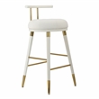 Pemberly Row Transitional White Finish Vegan Leather Counter Stool