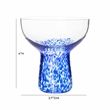Pemberly Row Dottie Dots Transitional Glass Cocktail in Blue (Set of 4)