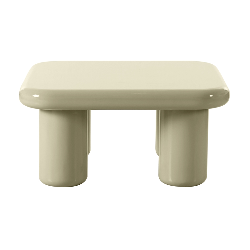 Pemberly Row Modern / Contemporary High-gloss Cream Coffee Table