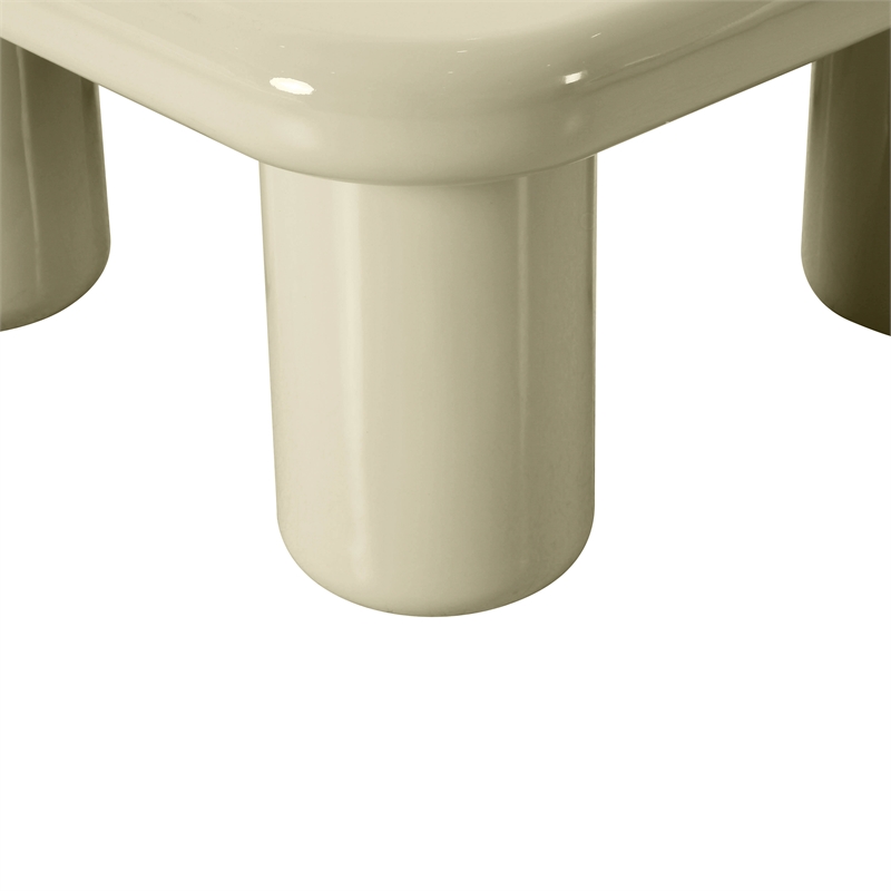 Pemberly Row Modern / Contemporary High-gloss Cream Coffee Table